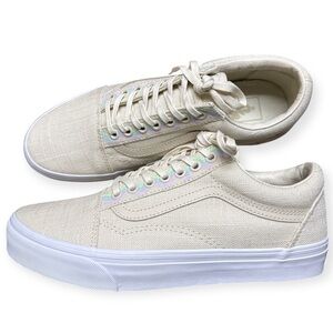VANS | Old Skool Hemp Linen Lace Up Skate Sneaker Shoe in Turtledove